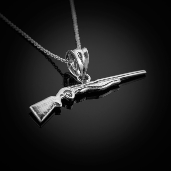 White Gold Shotgun Necklace