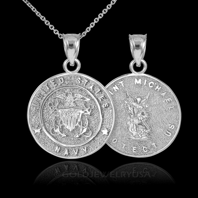 White Gold US Navy Pendant.
St. Michael Pendant.