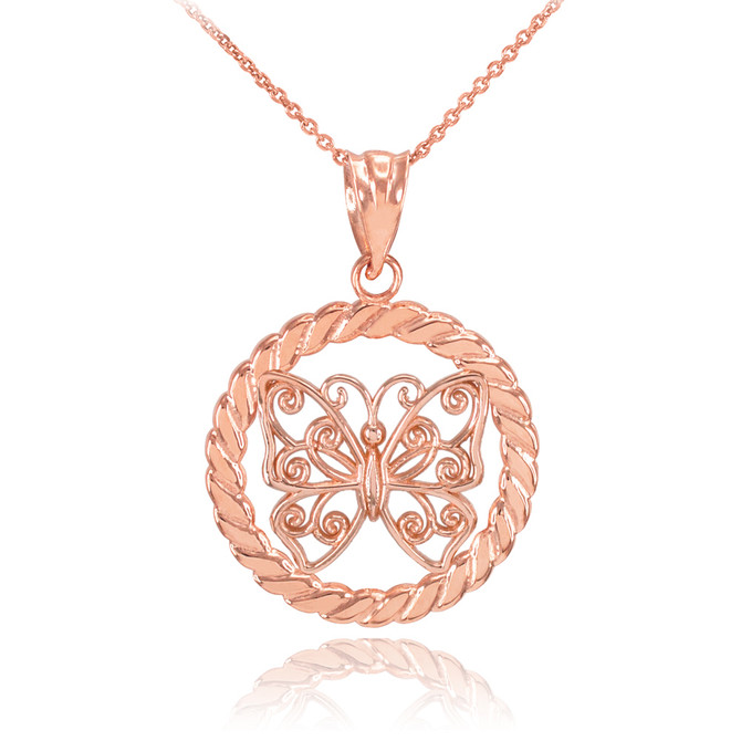 Rose Gold Butterfly Necklace