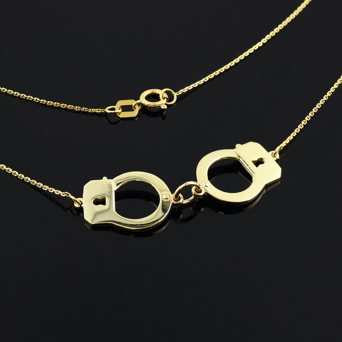 14k Gold Handcuffs Necklace