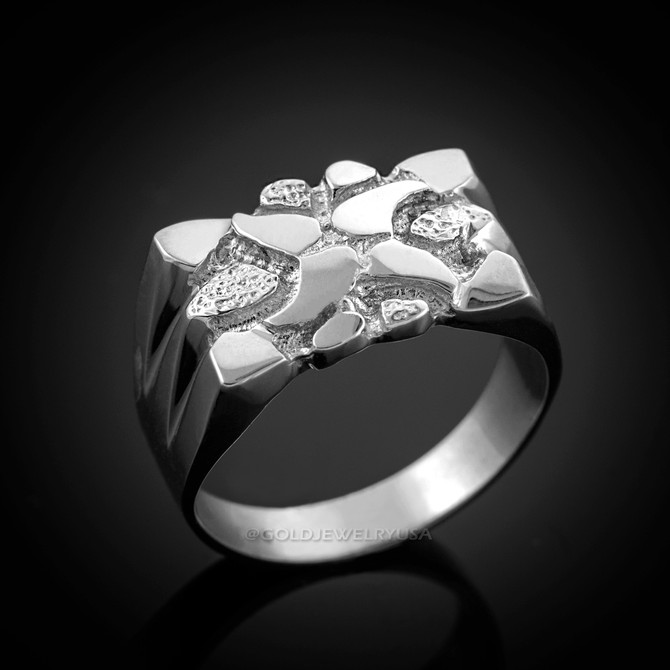 White Gold Nugget Ring