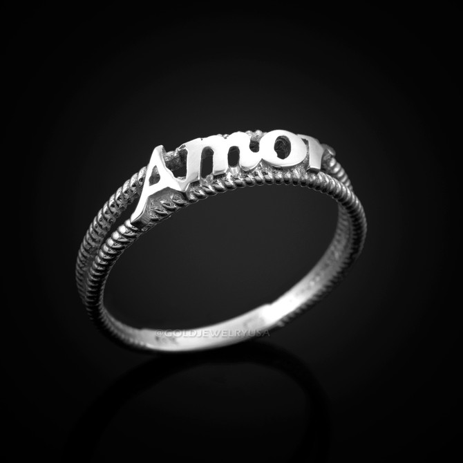 White gold Amor ring
