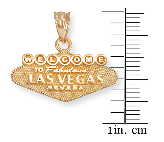 Gold Welcome to Las Vegas Pendant Necklace