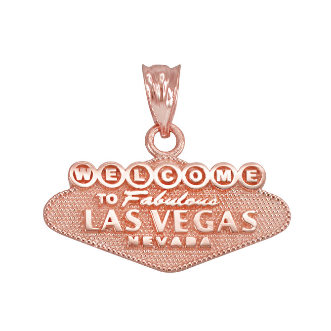 Rose Gold Welcome to Las Vegas Pendant Necklace