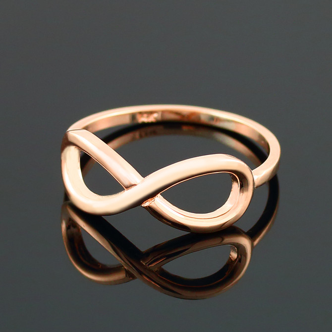 Polished Rose Gold Infinity Ring