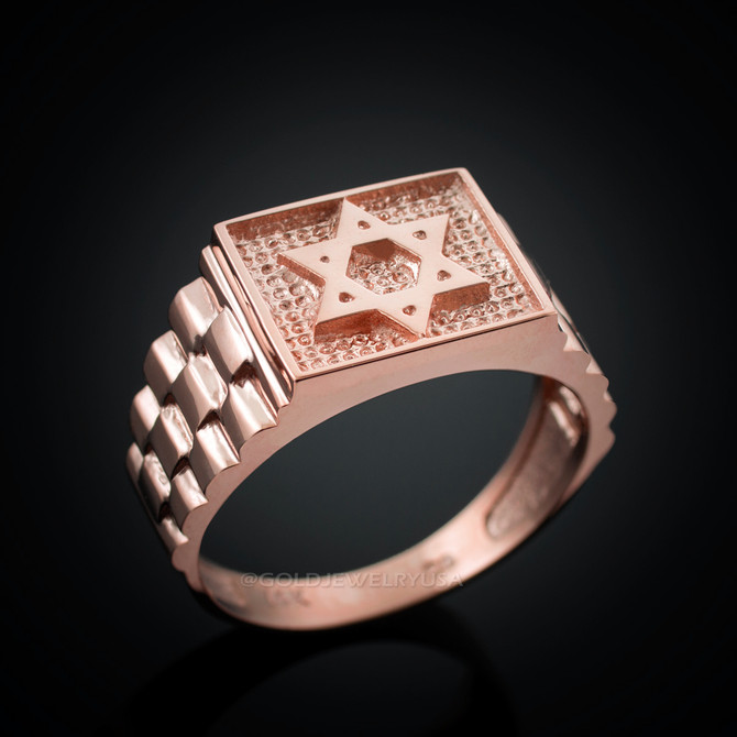 rose gold star david rolex ring