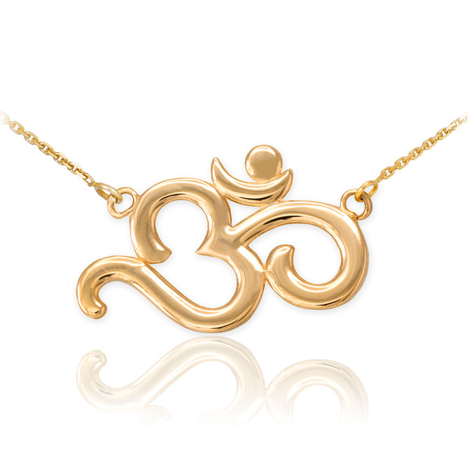 14K Gold Om Necklace