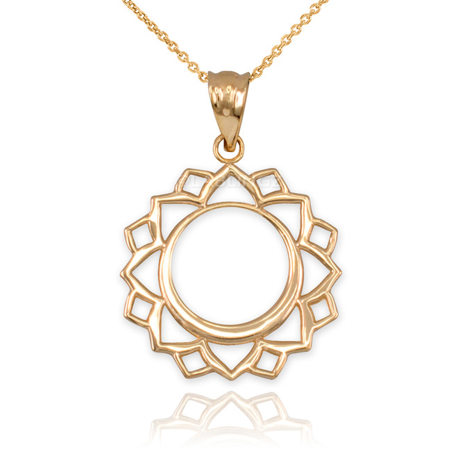 Gold Vishuddha Chakra Yoga Pendant Necklace