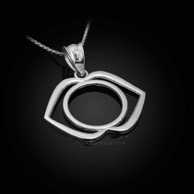 White Gold Ajna Chakra Yoga Pendant Necklace