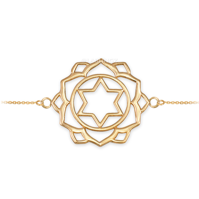 14K Gold Anahata Love Chakra Yoga Bracelet