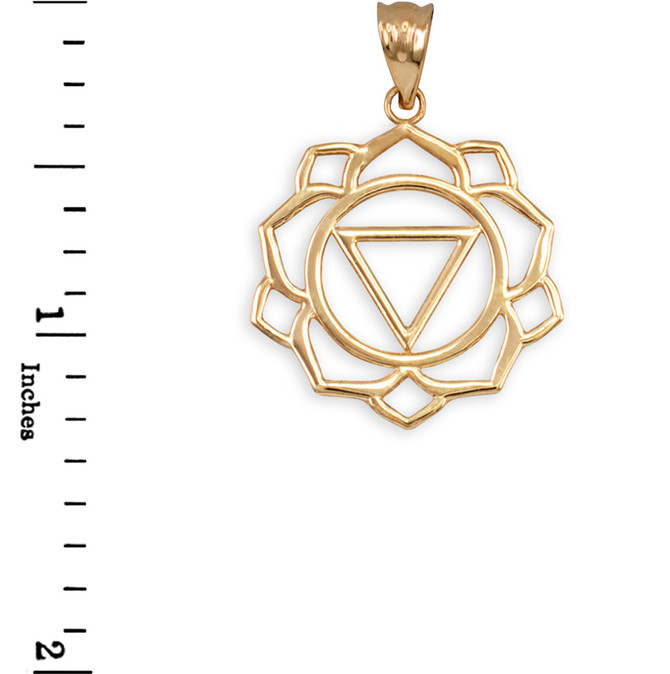 Gold Manipura Chakra Yoga Pendant Necklace