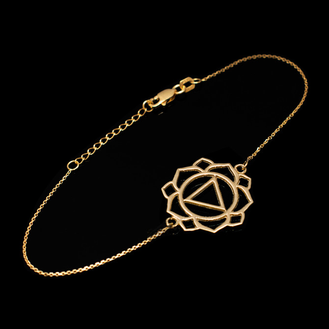14K Gold Manipura Chakra (Confidence) Womens Yoga Bracelet
