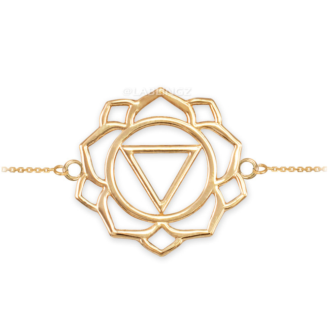 14K Gold Manipura Chakra (Confidence) Womens Yoga Bracelet