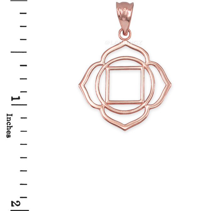 Rose Gold Muladhara Chakra Yoga Pendant Necklace