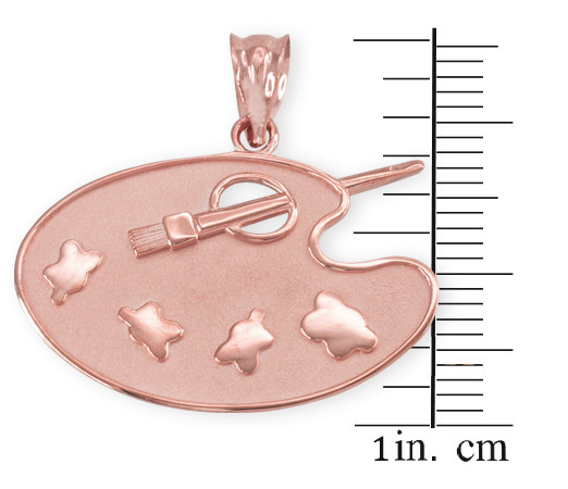 Rose Gold Painter Art Palette Pendant Necklace