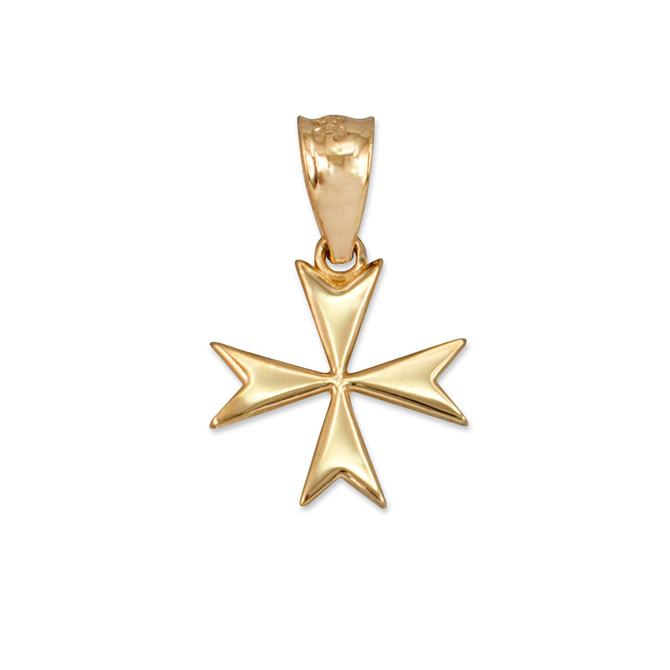 Gold Tiny Maltese Cross Womens Charm Necklace