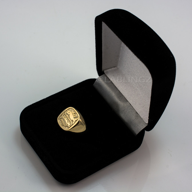 Yellow Gold Pisces Mens Zodiac Ring