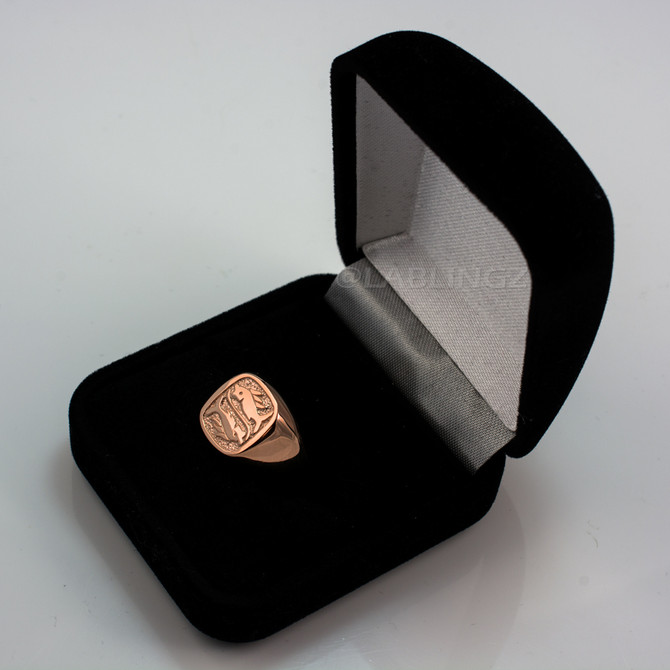 Rose Gold Pisces Mens Zodiac Ring