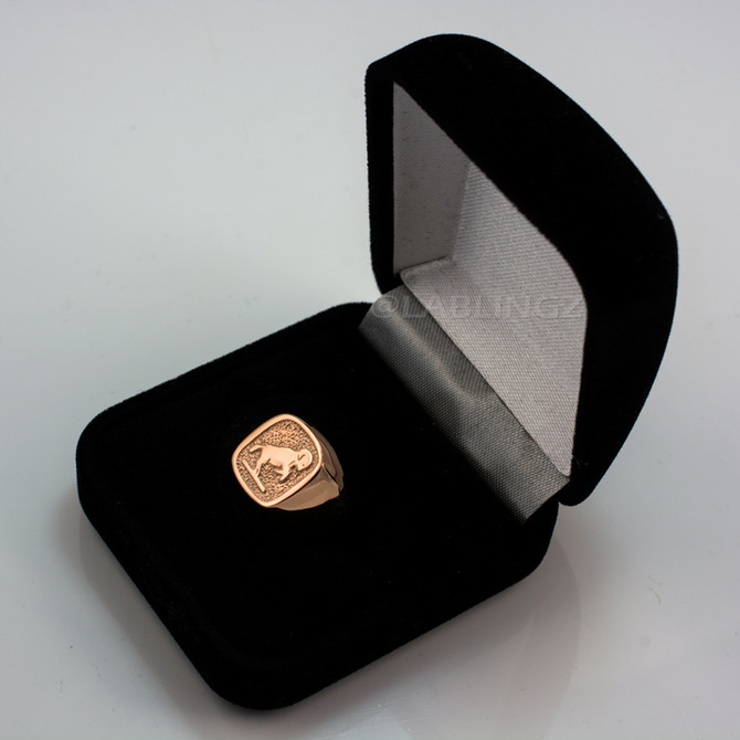 Rose Gold Aries Mens Zodiac Ring