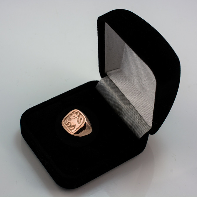 Rose Gold Taurus Mens Zodiac Ring