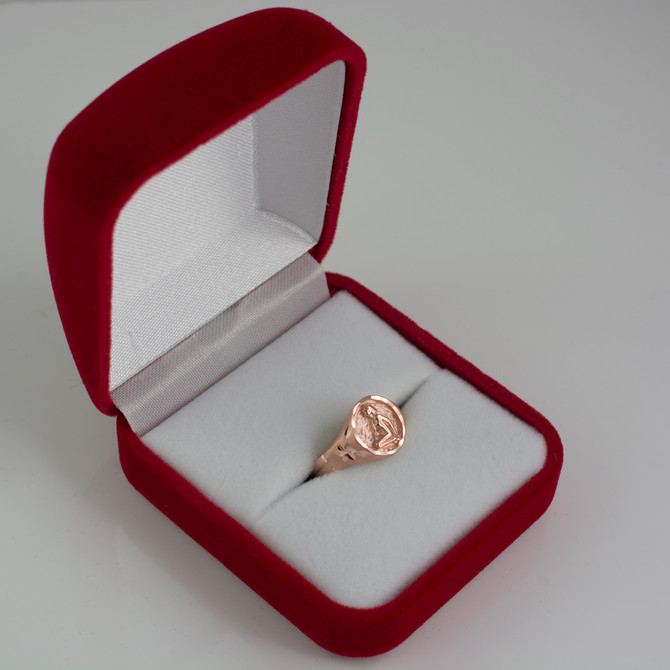 Rose Gold Virgo Satin DC Band Ladies Zodiac Ring