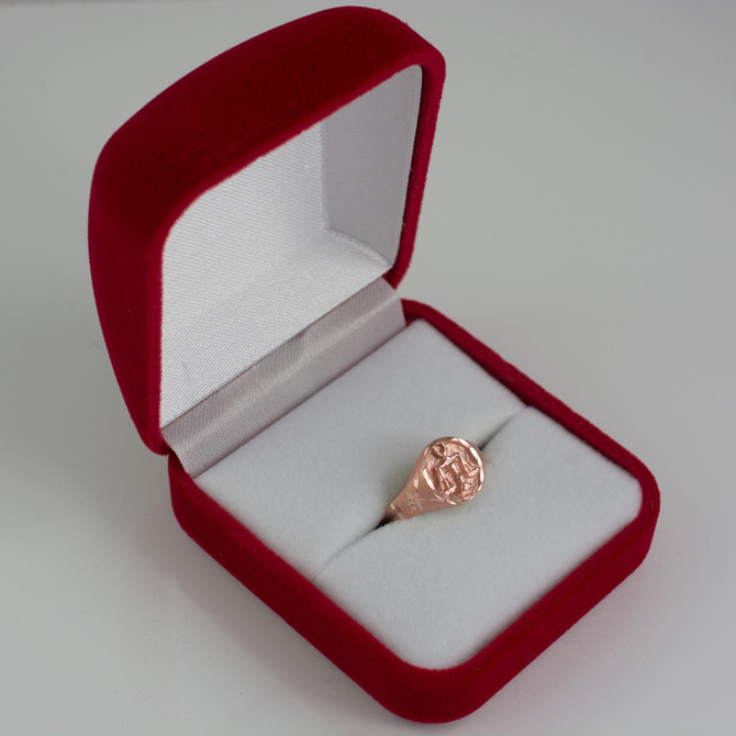 Rose Gold Libra Satin DC Band Ladies Zodiac Ring