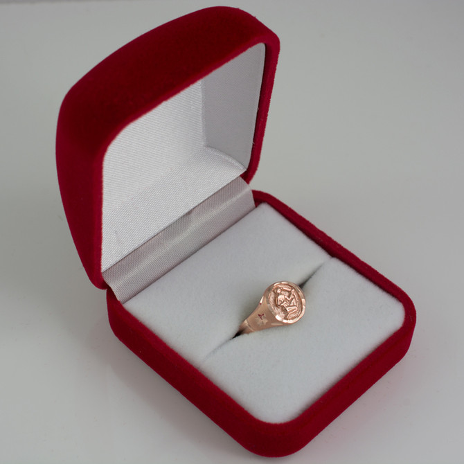 Rose Gold Sagittarius Satin DC Band Ladies Zodiac Ring