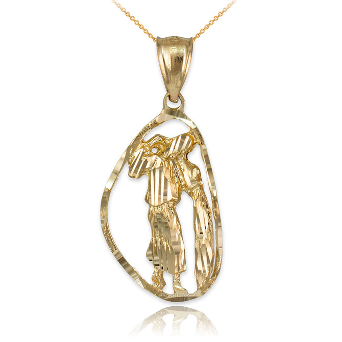 Gold Aquarius Zodiac Sign DC Pendant Necklace