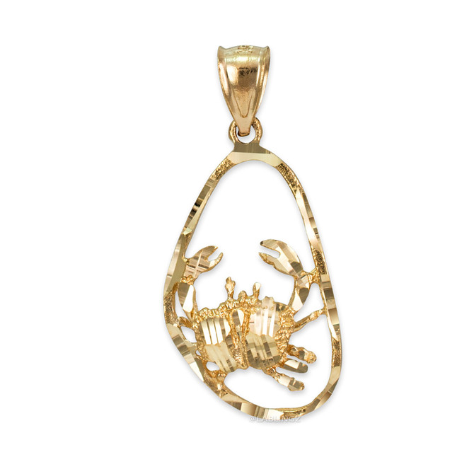 Gold Cancer Zodiac Sign DC Pendant Necklace