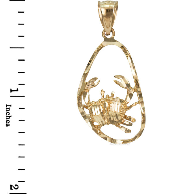 Gold Cancer Zodiac Sign DC Pendant Necklace