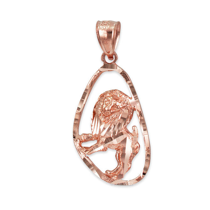 Rose Gold Leo Zodiac Sign DC Pendant Necklace