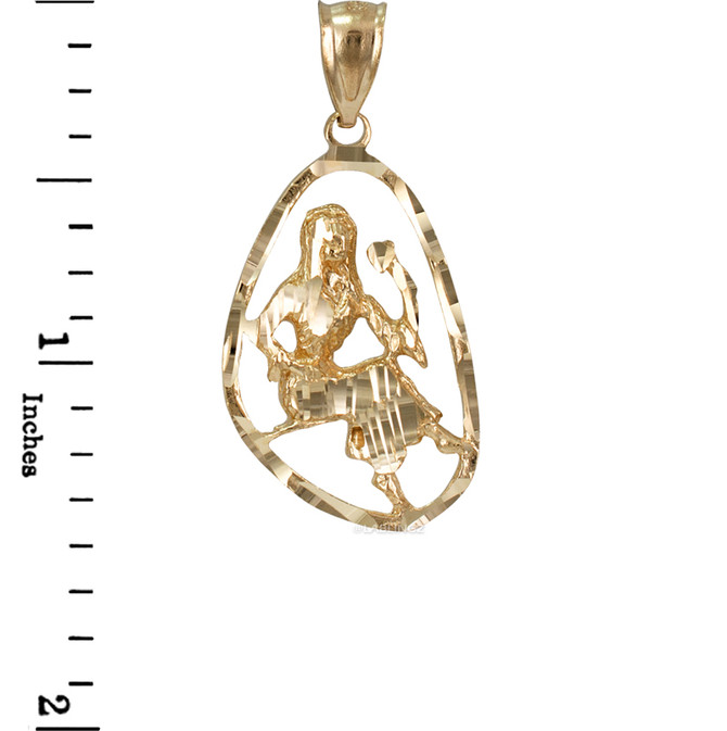 Gold Virgo Zodiac Sign DC Pendant Necklace