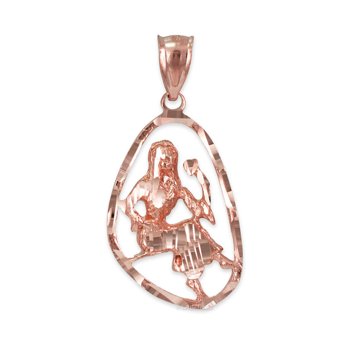 Rose Gold Virgo Zodiac Sign DC Pendant Necklace