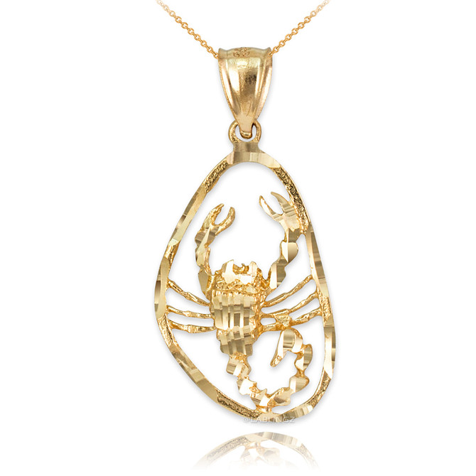 Gold Scorpio Zodiac Sign DC Pendant Necklace