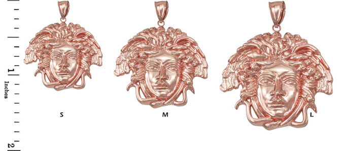Polished Rose Gold Medusa Pendant (S/M/L)