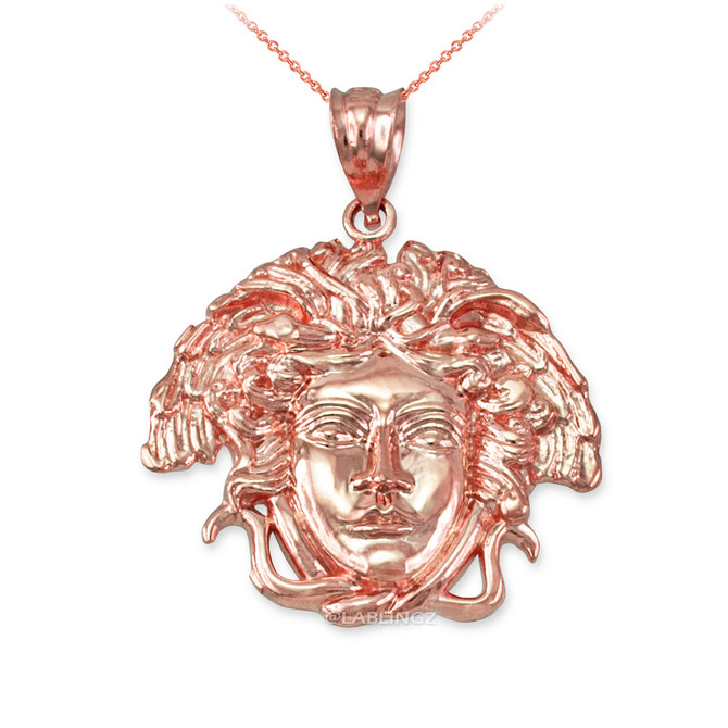 Rose Gold Medusa Charm Necklace