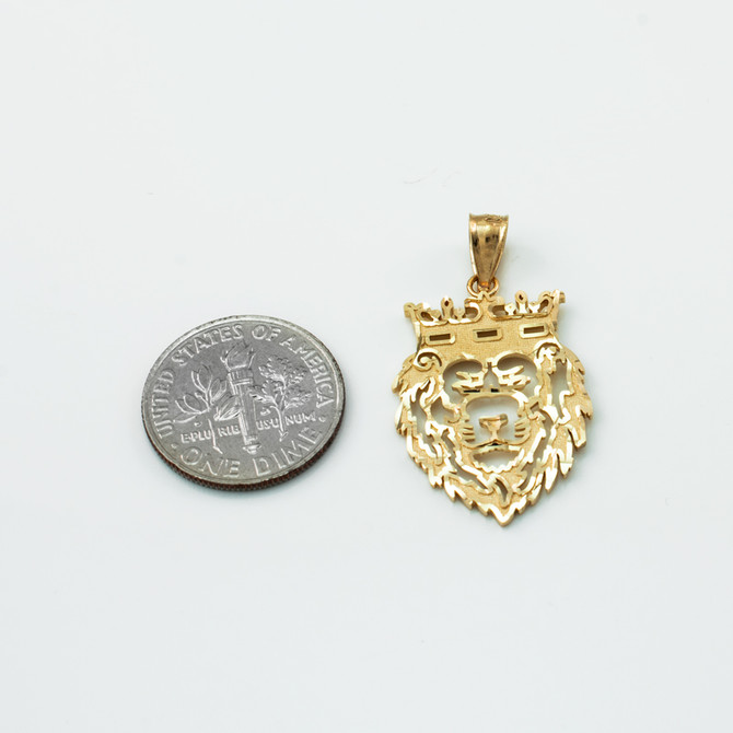 Yellow Gold Lion King DC Charm Necklace