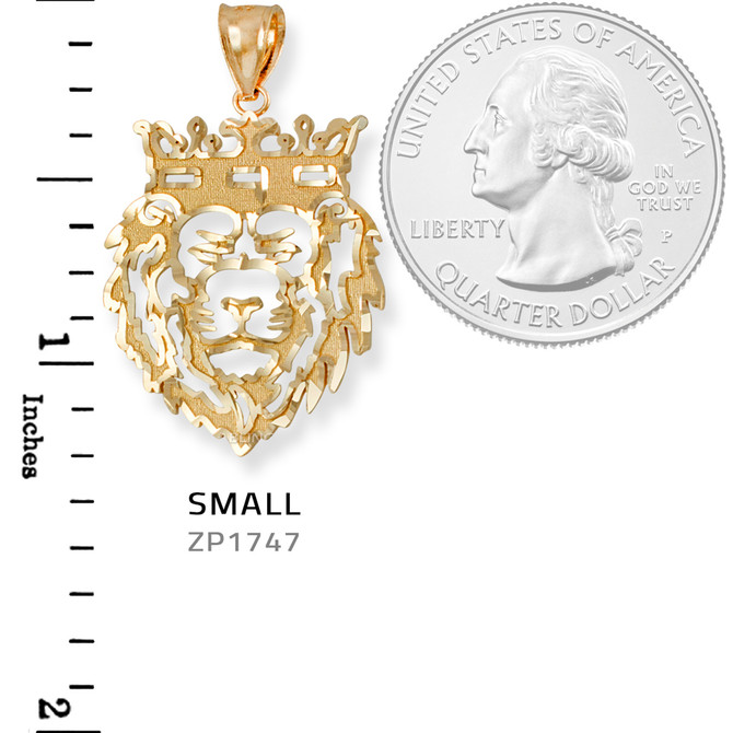 Yellow Gold Lion King DC Charm Necklace