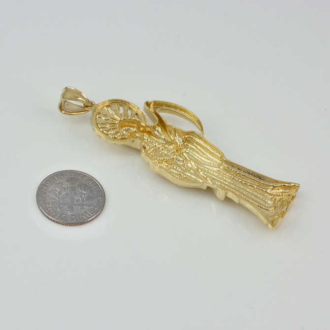 Yellow Gold Santa Muerte DC Pendant