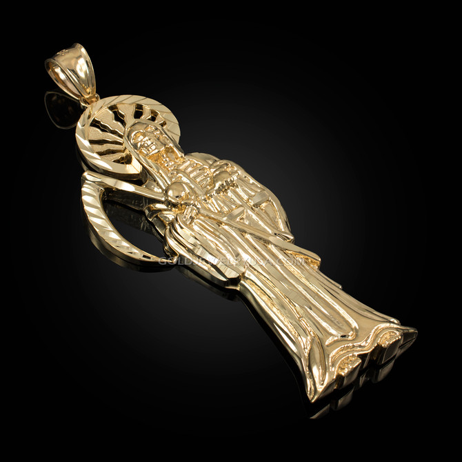 Yellow Gold Santa Muerte DC Pendant
