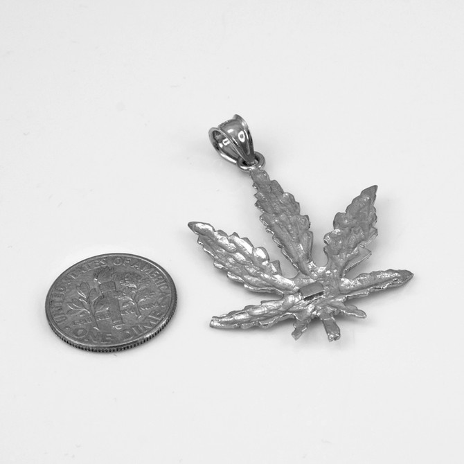 White Gold Marijuana Weed DC Pendant