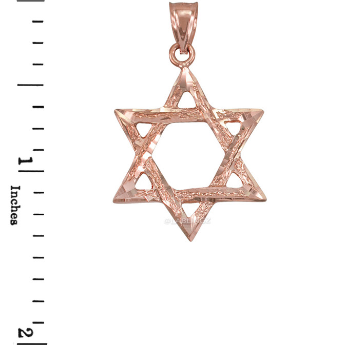 Rose Gold Jewish Star of David DC Pendant