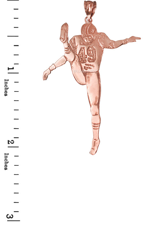 Rose Gold #49  Football Player Pendant
