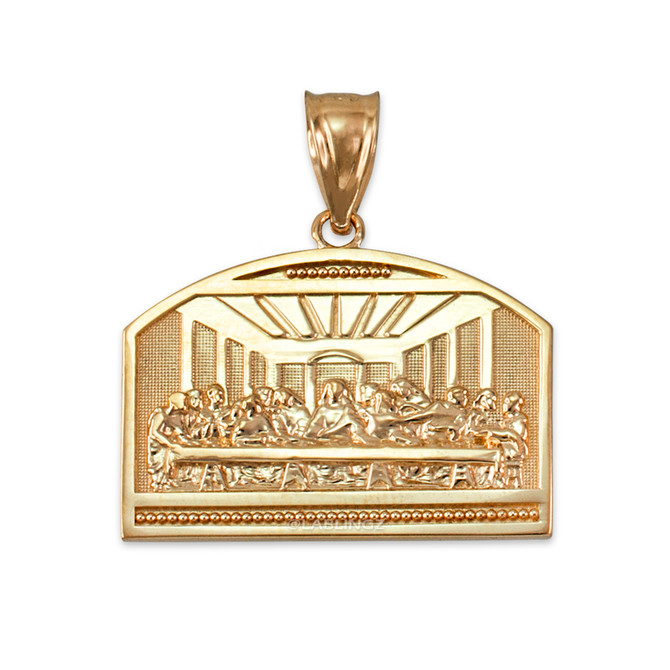 Yellow Gold Last Supper Pendant Necklace