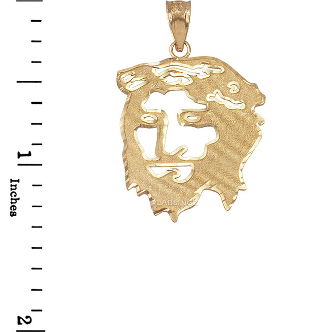 Yellow Gold Jesus Face DC Pendant (S/L)