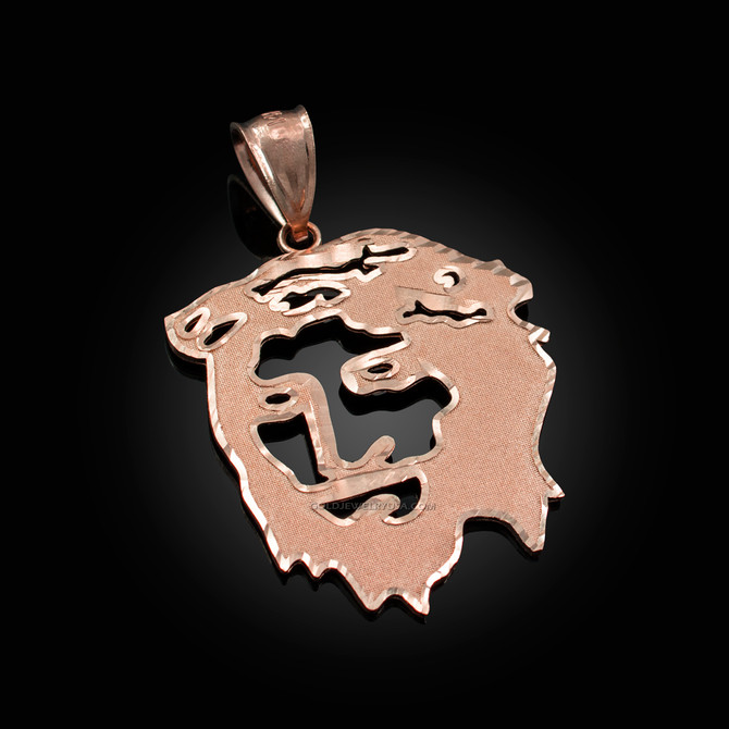 Rose Gold Jesus Face DC Pendant (S/L)