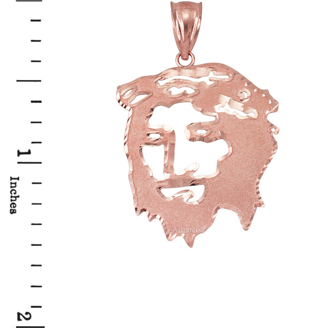 Rose Gold Jesus Face DC Pendant (S/L)