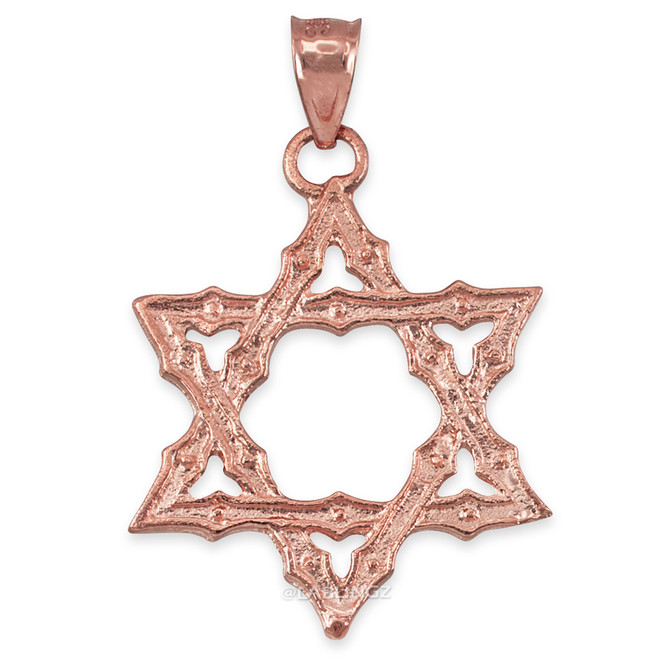 Rose Gold Jewish Star of David Reversible Pendant