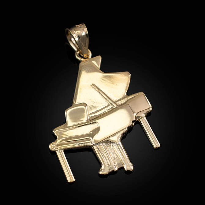 Yellow Gold Grand Piano Pendant