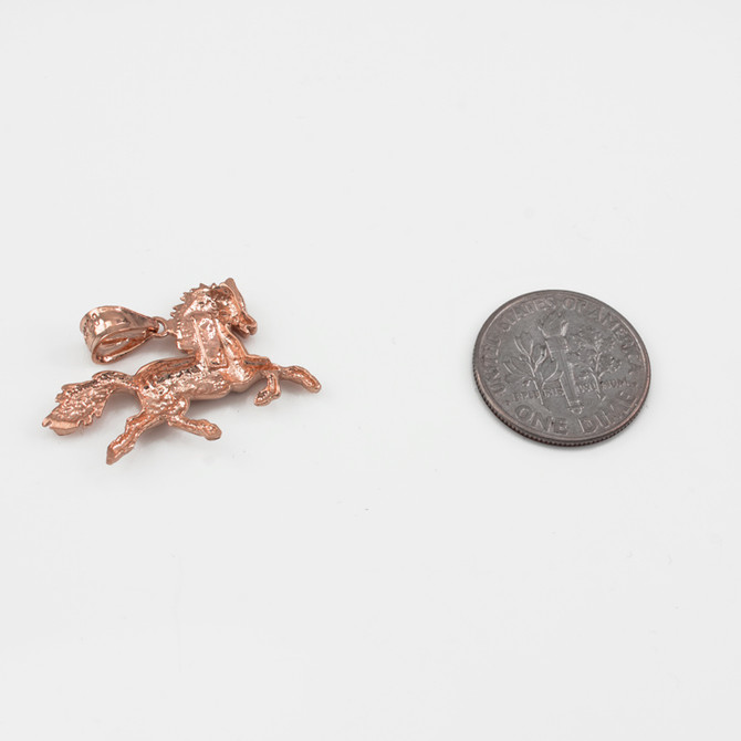 Rose Gold Horse Satin DC Charm Necklace